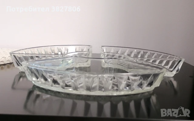 Стъклен сет за ядки 3 броя, снимка 2 - Сервизи - 51184193