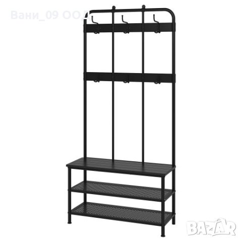 Стоманена закачалка с пейка за сядане и етажерка за обувки, снимка 3 - Закачалки - 42512719