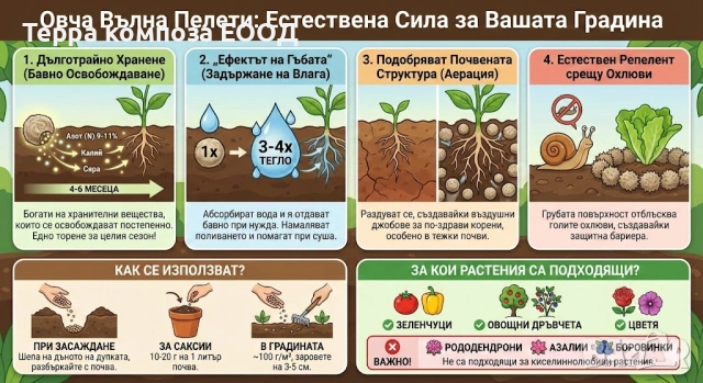 Тор от овча вълна/ Sheep wool pellets, снимка 4 - Тор и почвени смеси - 53099958