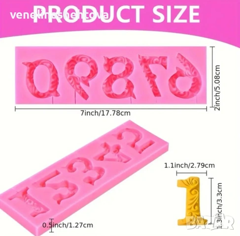 Цифри числа 0-9 с релеф гипс смола фондан за декорация на торта , снимка 4 - Форми - 53578169