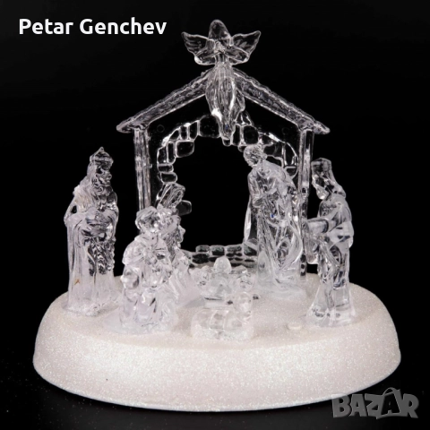 Коледна LED осветена акрилна скулптура на Рождество Христово, снимка 4 - Декорация за дома - 52392502