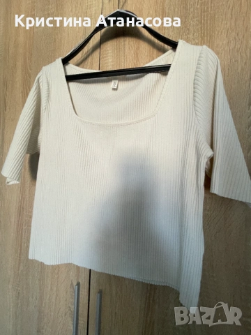 Блуза рипс с квадратно деколте, снимка 2 - Туники - 53056983