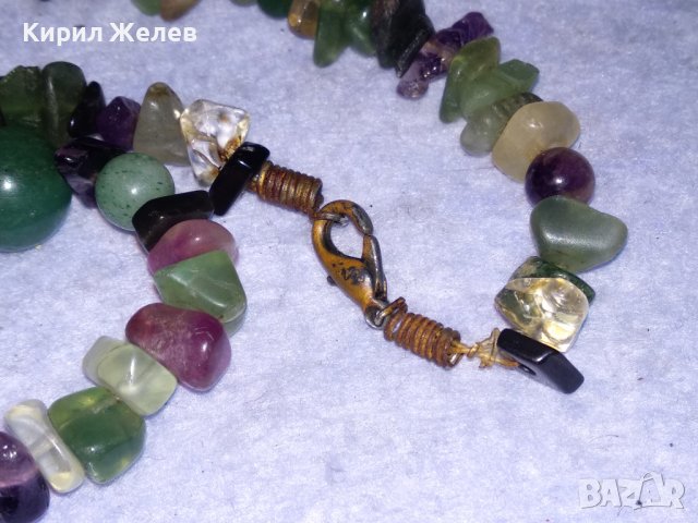 РАЗКОШНО СКЪПОЦЕННО РЕТРО АРТ КОЛИЕ от НАТУРАЛНИ КАМЪНИ НЕФРИТ АМЕТИСТ КВАРЦ ПЛАНИНСКИ КРИСТАЛ 26388, снимка 7 - Колиета, медальони, синджири - 41389428