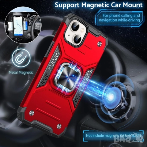 Промо! Удароустойчив кейс за iPhone 15, 14, 13 – Червен, DASFOND Armor, снимка 3 - Калъфи, кейсове - 52541774