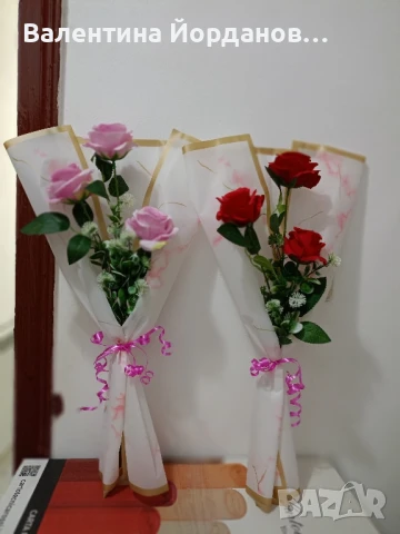 букети с текстилни цветя 