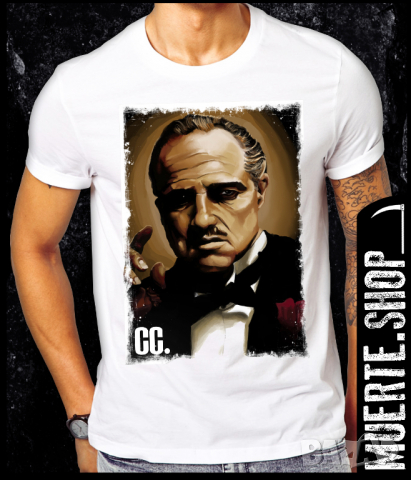 Тениска с щампа MARLON BRANDO THE GODFATHER, снимка 1 - Тениски - 36295449