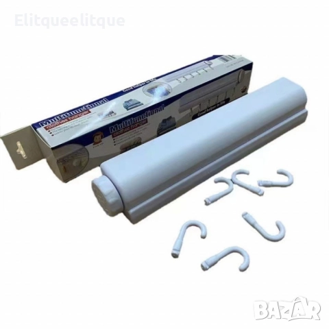 Прибиращ се простор за дрехи с 5 въжета и куки - Максимална дължина 3.2 метра, бял, снимка 7 - Други стоки за дома - 52335305