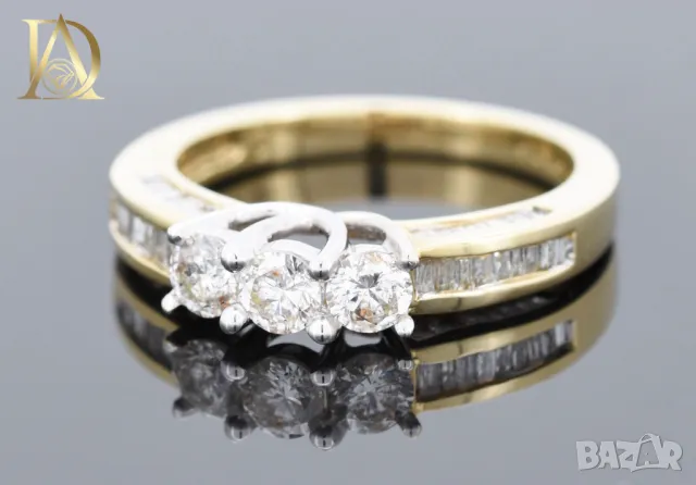 Нов Златен Пръстен с 1.03кт Естествени Диаманти, снимка 2 - Пръстени - 48503612