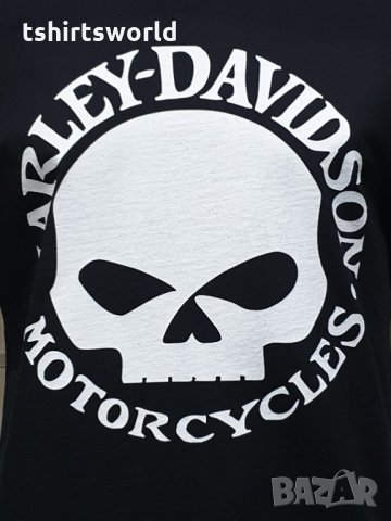 Нова мъжка тениска с дигитален печат HARLEY DAVIDSON, мотори, Череп, снимка 2 - Тениски - 34657214