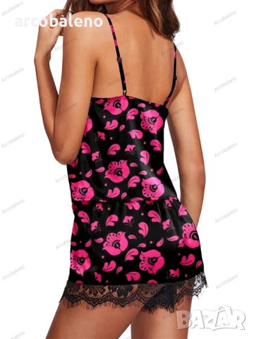 Стилен и удобен комплект дамска дантелена пижама, 3цвята , снимка 6 - Пижами - 41490852