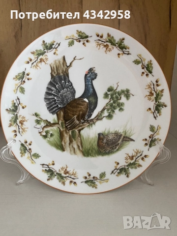 Seltman. 1954г. Порцеланова чиния с птици.