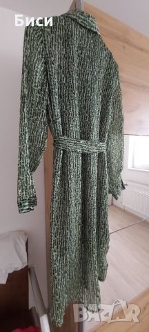 Дълга вталена копринена риза/рокля, снимка 2 - Ризи - 35842787