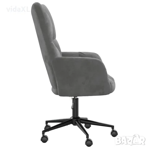 vidaXL Релакс стол, тъмносив, кадифе, снимка 4 - Дивани и мека мебел - 56146892