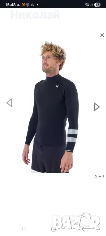 HURLEY CORPETTO ADVANT 1/1MM ЧЕРНО МРАМОРИЗИРАНО, снимка 2 - Спортни дрехи, екипи - 55778053