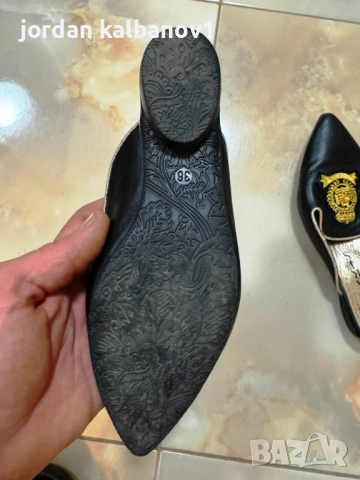 Подарявам - черни кожени чехли Дарис Daris номер - 36 стелка - 23см. ток - 2см., снимка 3 - Чехли - 53806247