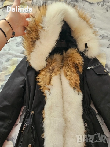 Дамска парка с естествен косъм, снимка 5 - Якета - 53243630