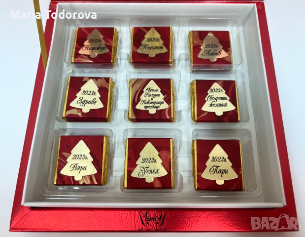 КОЛЕДНА КУТИЯ С ШОКОЛАДОВИ БОНБОНИ, снимка 15 - Други услуги - 38835633