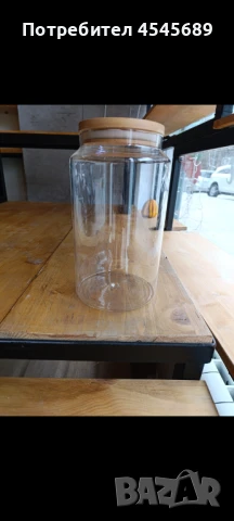 Стъклени буркани за съхранение с бамбукова капачка със силиконов уплатнител, снимка 4 - Форми - 51158309