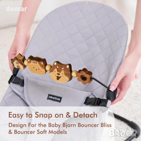 iGRATENS Бебешки играчки за шезлонг, лесни за закрепване и сваляне, въртящи се на 360°, снимка 6 - Други - 51167284