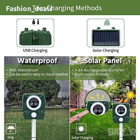 Нов Соларен Репелент за животни котки мишки Уред за отблъскване Защита за градина двор, снимка 5 - Други стоки за дома - 40178949