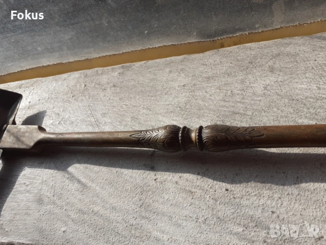 Стара барокова голяма антикварна лопатка за камина - бронз, снимка 5 - Антикварни и старинни предмети - 50989500