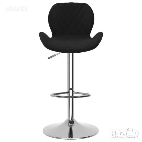 vidaXL Бар табуретки, 2 бр, черни, кадифе, снимка 4 - Столове - 56147006