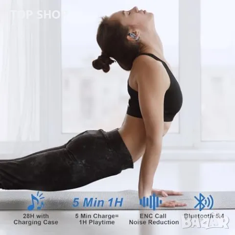 Нови M1 отворени ушни слушалки, 28 часа батерия, водоустойчиви, снимка 8 - Bluetooth слушалки - 49444335