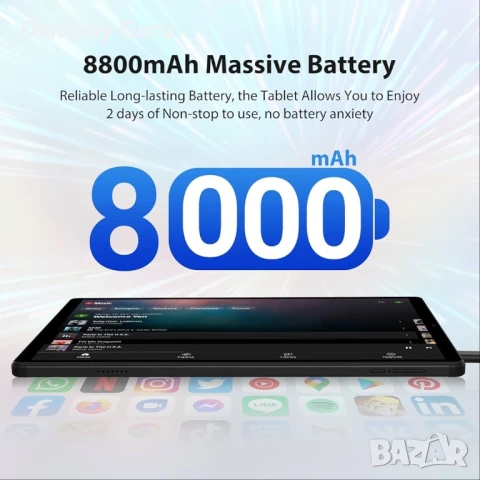 Таблет FLYCOAY 10.4" 2K, 4G LTE+5G WiFi, 36GB RAM+256GB ROM (разширяема до 2TB), Android 14, осемядр, снимка 5 - Таблети - 51120054