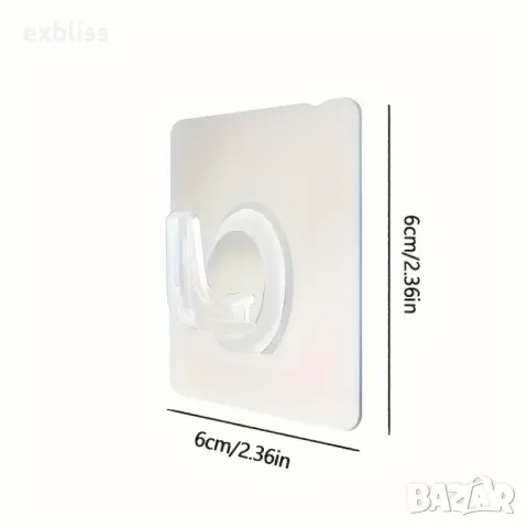 Пластмосиви самозалепващи се закачалки тип кука 6бр., снимка 4 - Закачалки - 49347998