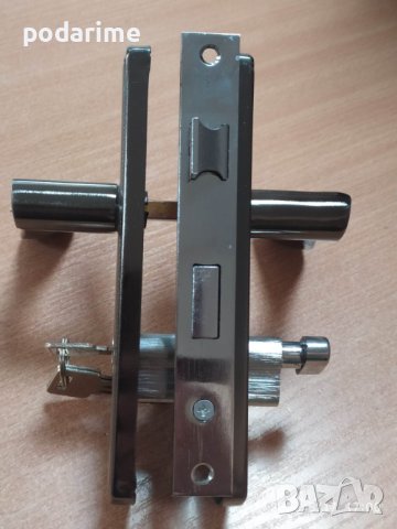 Комплект за китайска врата, междуцентрие 58 мм - брава, дръжки, патрон, снимка 2 - Входни врати - 41227510