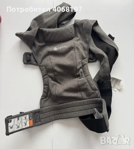 Хибритна ергономична раница за най-малките ERGOBABY EMBRACE ГРАФИТ, снимка 2 - Кенгура и ранички - 49323172