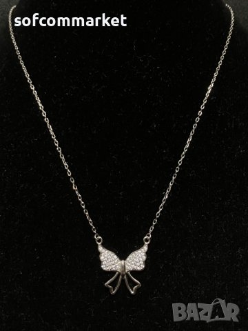 Сребърно колие Пеперуда, снимка 4 - Колиета, медальони, синджири - 44417154