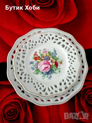 Сервиз за двама от дантелен рязан порцелан, снимка 6 - Антикварни и старинни предмети - 33817030