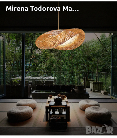 Висяща лампа от скандинавско дърво бамбукови тела висяща лампа японски стил, снимка 3 - Лампи за таван - 36171168