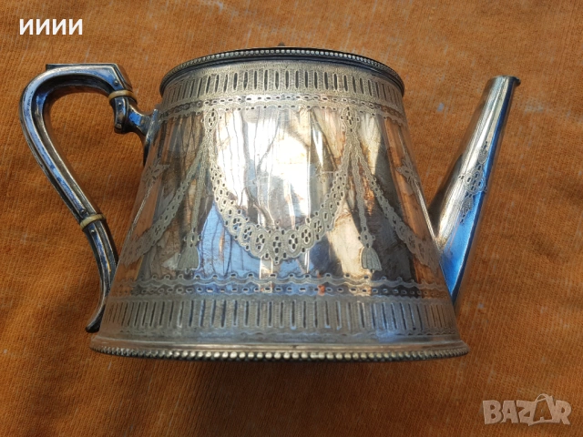 Посребрен чайник , снимка 3 - Антикварни и старинни предмети - 53781950