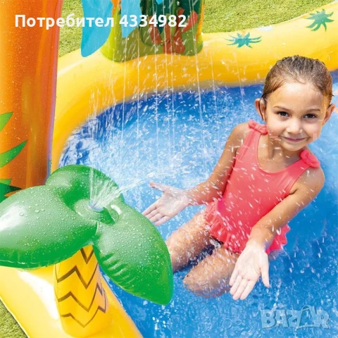 Детски надуваем басейн с пързалка Intex 57444NP Dinosaur Play Center 4в1 Надуваем център, снимка 4 - Басейни и аксесоари - 51138473