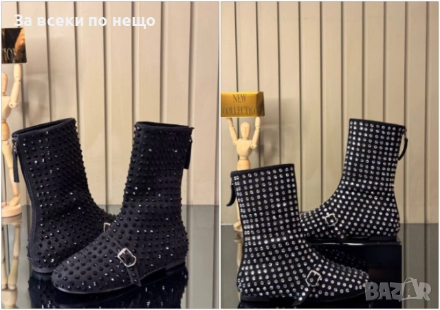 Дамски Боти С Камъни - 2 Цвята Код SK357