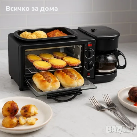 Печка,тостер и кафемашина 3 в 1 + Подарък  грил и сандвич преса 2в1, снимка 6 - Печки, фурни - 55767379