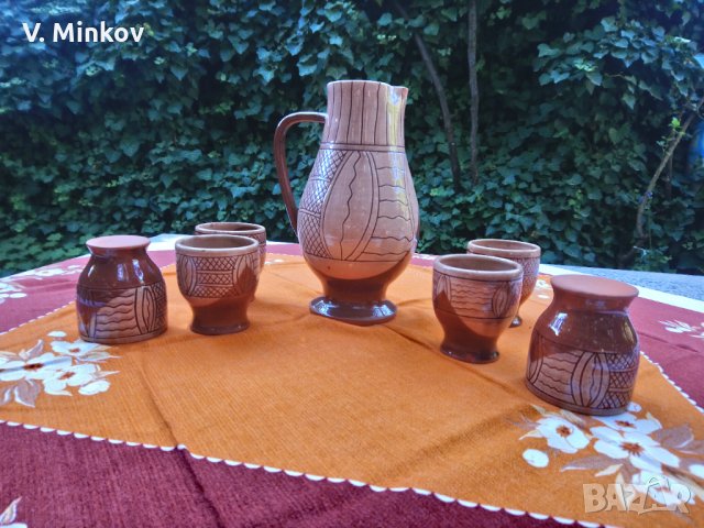 Керамичен сервиз за вино, снимка 4 - Сервизи - 34326554