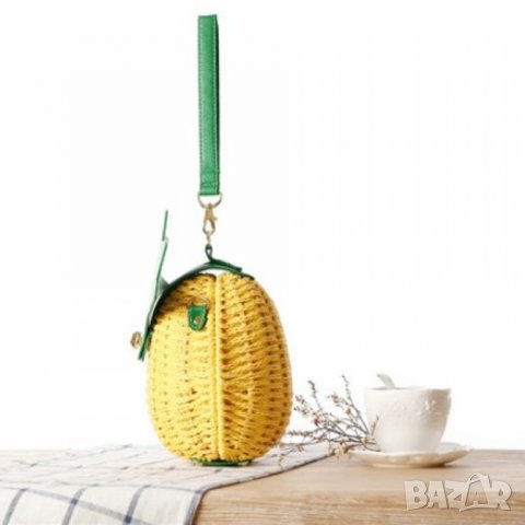 Малка ратанова чантичка Pineapple, снимка 9 - Чанти - 41477385