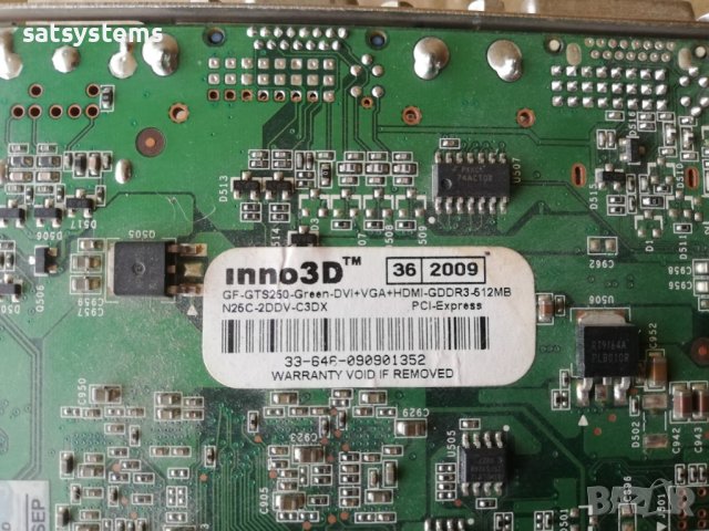 Видео карта NVidia GeForce Inno3D GTS250 Green HDMI 512MB GDDR3 256bit PCI-E, снимка 8 - Видеокарти - 41243238