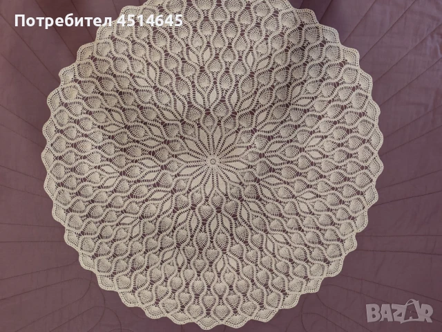 Изящна плетена покривка d105см