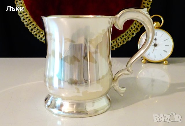Чаша,халба Sheffield England,никелово сребро. , снимка 4 - Антикварни и старинни предмети - 41694874