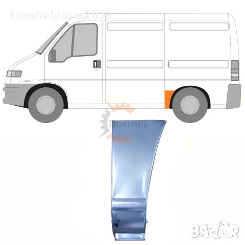 Панел калник Долна част (Къса База) пред колелото за  Ducato-Boxer-Jumper от 1994 до 2006 год - ЛЯВ