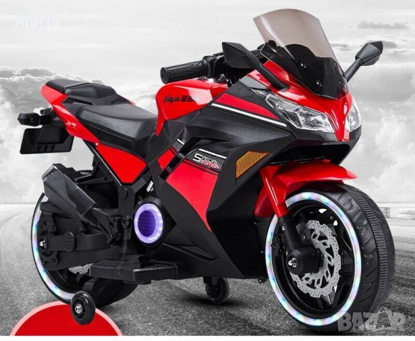 Акумулаторен МОТОР Kawasaki Ninja меки гуми с Кожена седалка 12V, снимка 11 - Други - 34368673