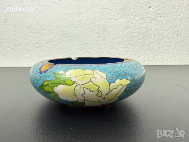 Китайски пепелник от клоазон, цветен, като нов. №7608, снимка 4 - Антикварни и старинни предмети - 52373822