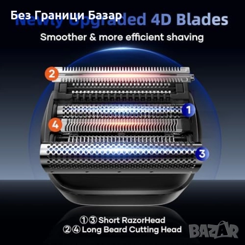Нова Kensen 4-Остриета Съвместима Глава за Мини Електрически Бръснач, снимка 2 - Други - 51677156