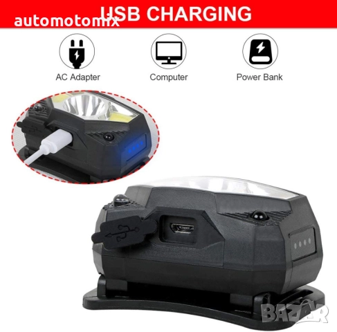 Челник, Със сензор за движение, Фенер за глава, USB кабел - 201, снимка 6 - Аксесоари и консумативи - 52086960