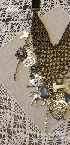Екстравагантно колие стил Готика, снимка 4 - Колиета, медальони, синджири - 40044430