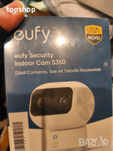 Чисто нова, запечатана 4K камера Eufy Security S350 Двойна камера 360 градуса  , снимка 6 - IP камери - 53862882
